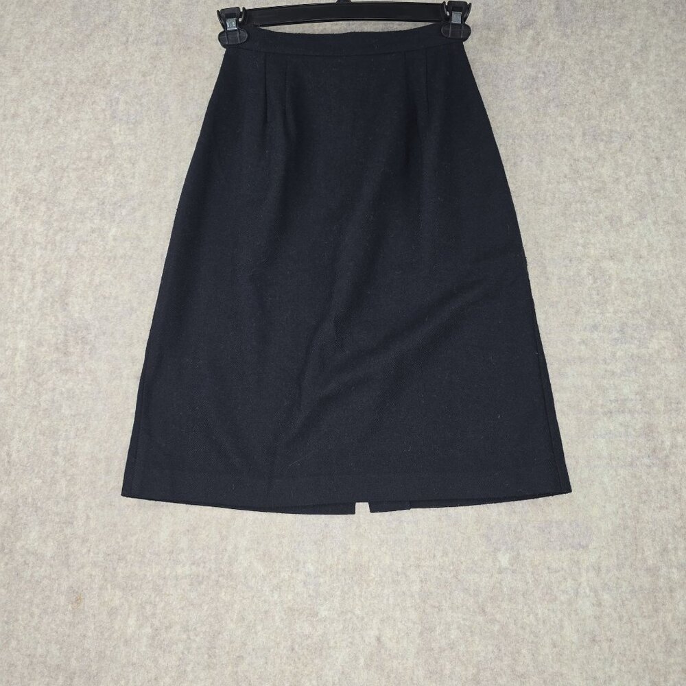 Pendleton Womens Wool Black Midi Skirt Size 8 Fully Lined Flared Hem Pre-Owned